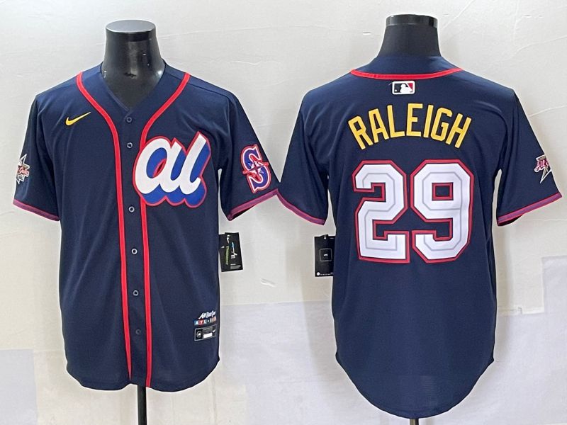Men 2025 Seattle Mariners #29 Raleigh Blue All star Nike MLB Jersey style 6